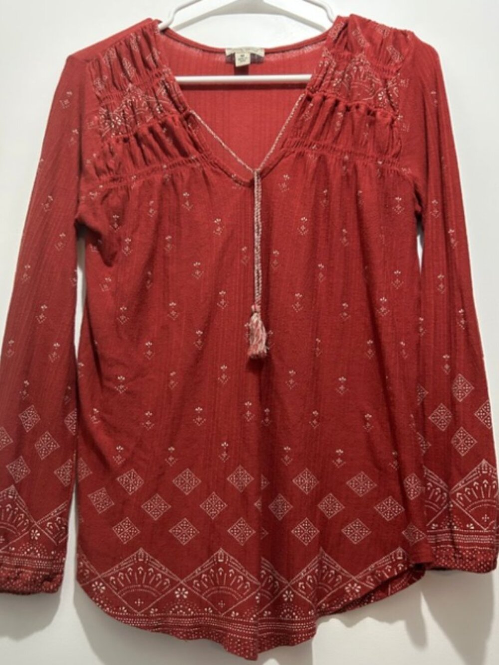 Lucky Brand Peasant Blouse Size Medium